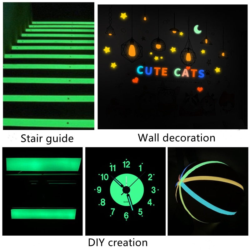 Glow In The Dark Sticker Tape w/ Self-Adhesive