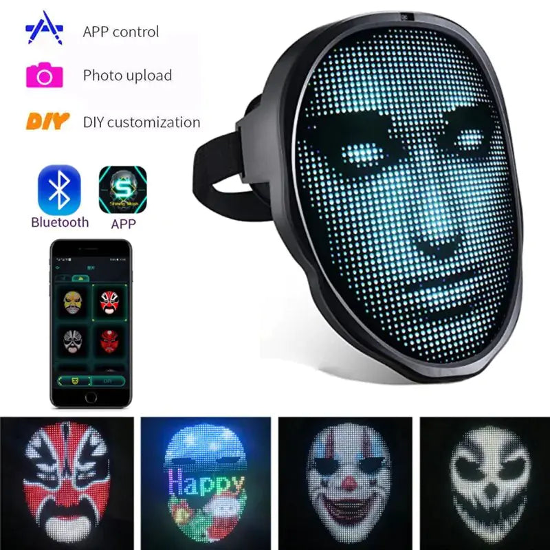 Customizable LED Bluetooth Mask on Sale for Halloween