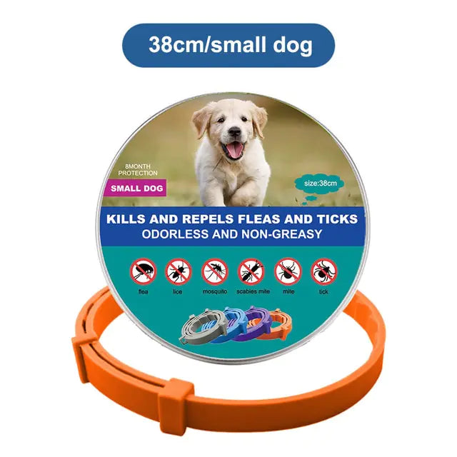 Anti Flea and Tick Adjustable Collar for Dogs and Cats, 8 Month Protection Retractable, Small and Large Sizes