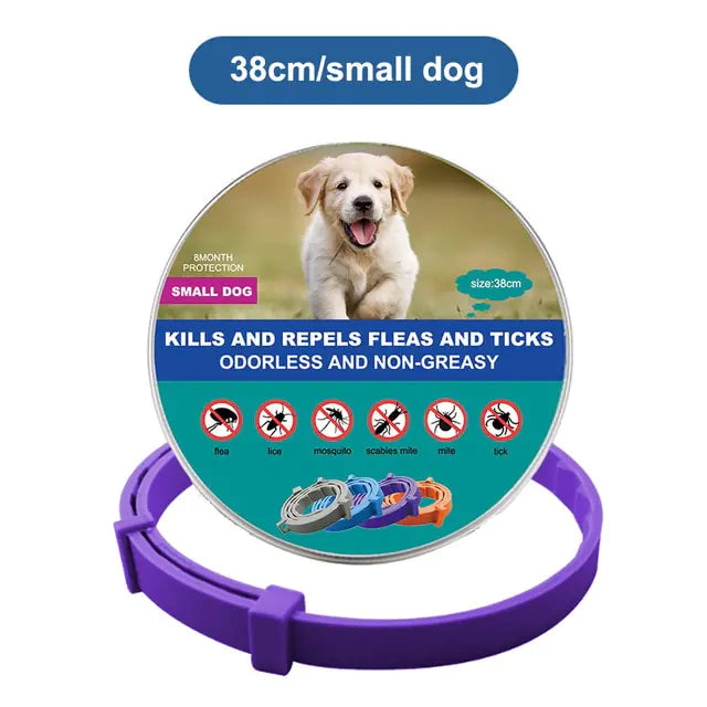 Anti Flea and Tick Adjustable Collar for Dogs and Cats, 8 Month Protection Retractable, Small and Large Sizes