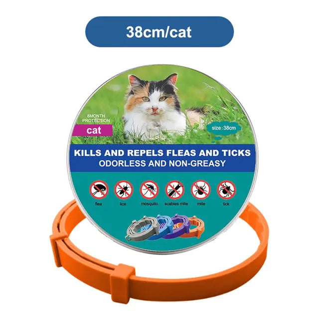 Anti Flea and Tick Adjustable Collar for Dogs and Cats, 8 Month Protection Retractable, Small and Large Sizes