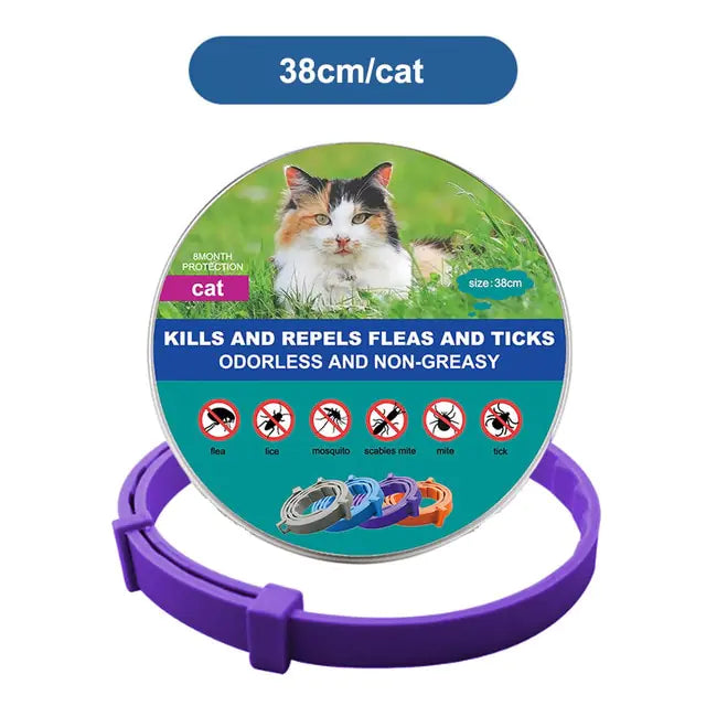 Anti Flea and Tick Adjustable Collar for Dogs and Cats, 8 Month Protection Retractable, Small and Large Sizes