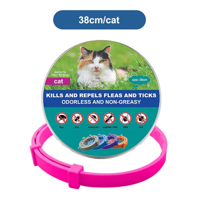 Anti Flea and Tick Adjustable Collar for Dogs and Cats, 8 Month Protection Retractable, Small and Large Sizes