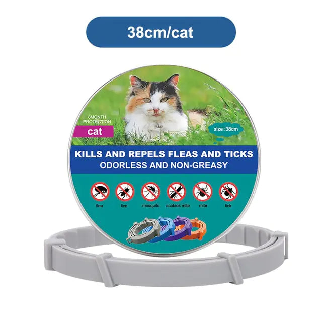 Anti Flea and Tick Adjustable Collar for Dogs and Cats, 8 Month Protection Retractable, Small and Large Sizes