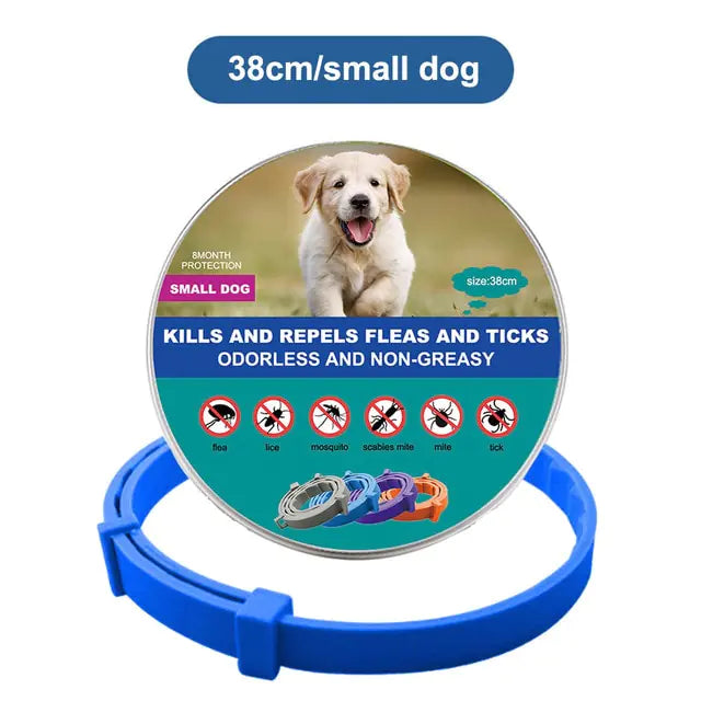 Anti Flea and Tick Adjustable Collar for Dogs and Cats, 8 Month Protection Retractable, Small and Large Sizes