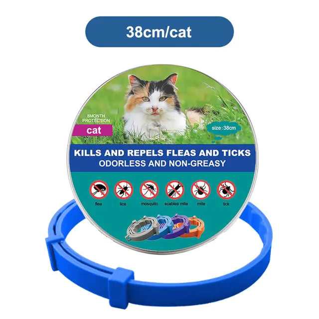 Anti Flea and Tick Adjustable Collar for Dogs and Cats, 8 Month Protection Retractable, Small and Large Sizes