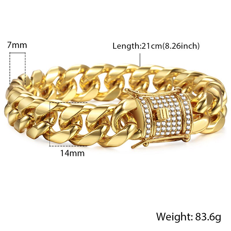 Miami Gold Curb Cuban Bracelet for Men