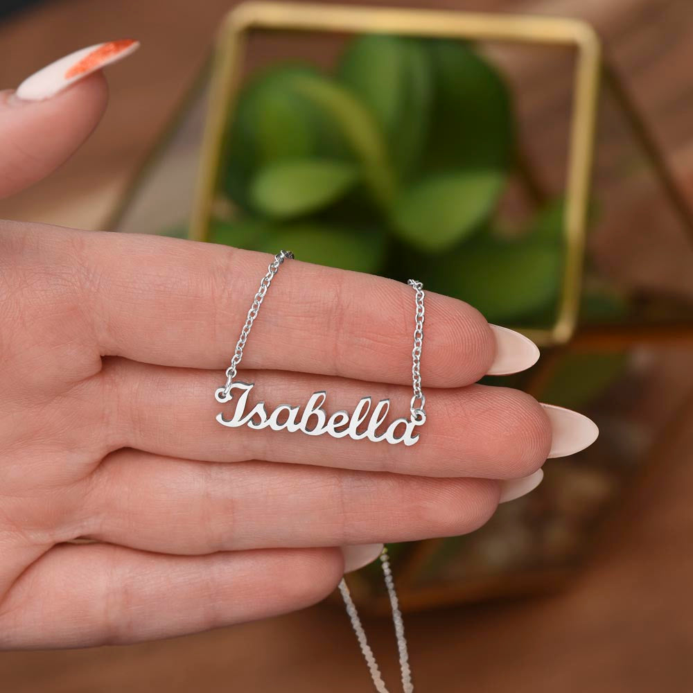 Custom Name Necklace, Gold and Stainless Steel Name Necklace, Personalized, Gift For Her