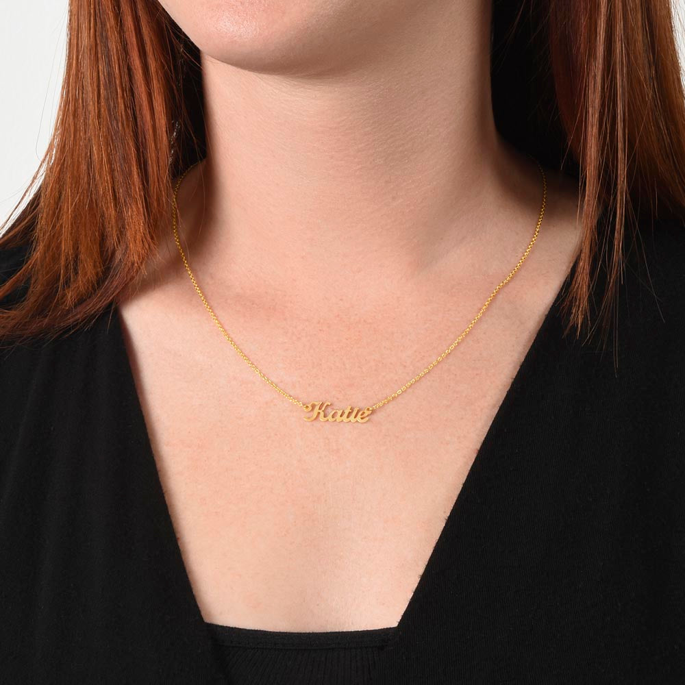 Custom Name Necklace, Gold and Stainless Steel Name Necklace, Personalized, Gift For Her