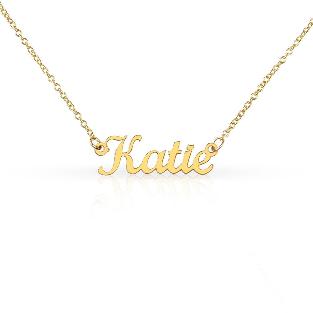 Custom Name Necklace, Gold and Stainless Steel Name Necklace, Personalized, Gift For Her