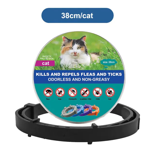 Anti Flea and Tick Adjustable Collar for Dogs and Cats, 8 Month Protection Retractable, Small and Large Sizes