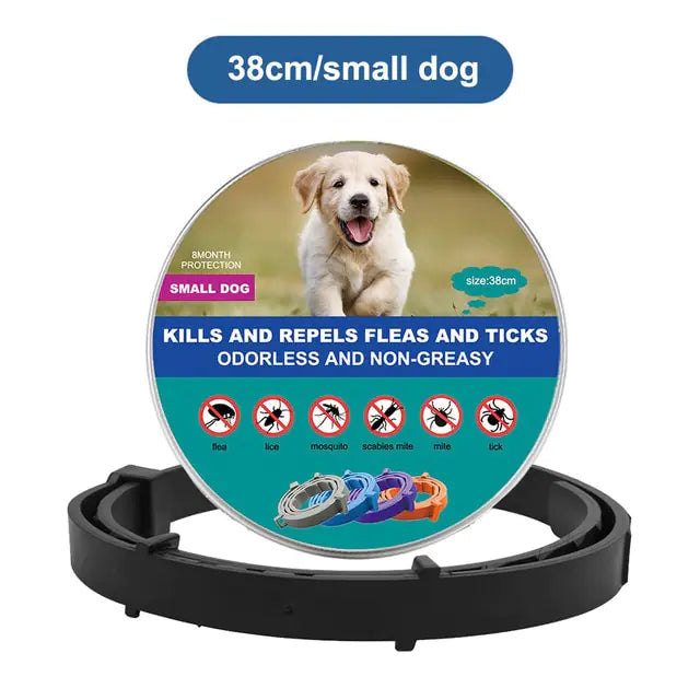 Anti Flea and Tick Adjustable Collar for Dogs and Cats, 8 Month Protection Retractable, Small and Large Sizes