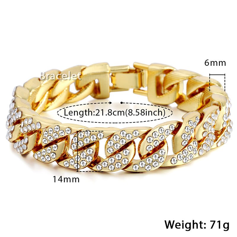 Miami Gold Curb Cuban Bracelet for Men