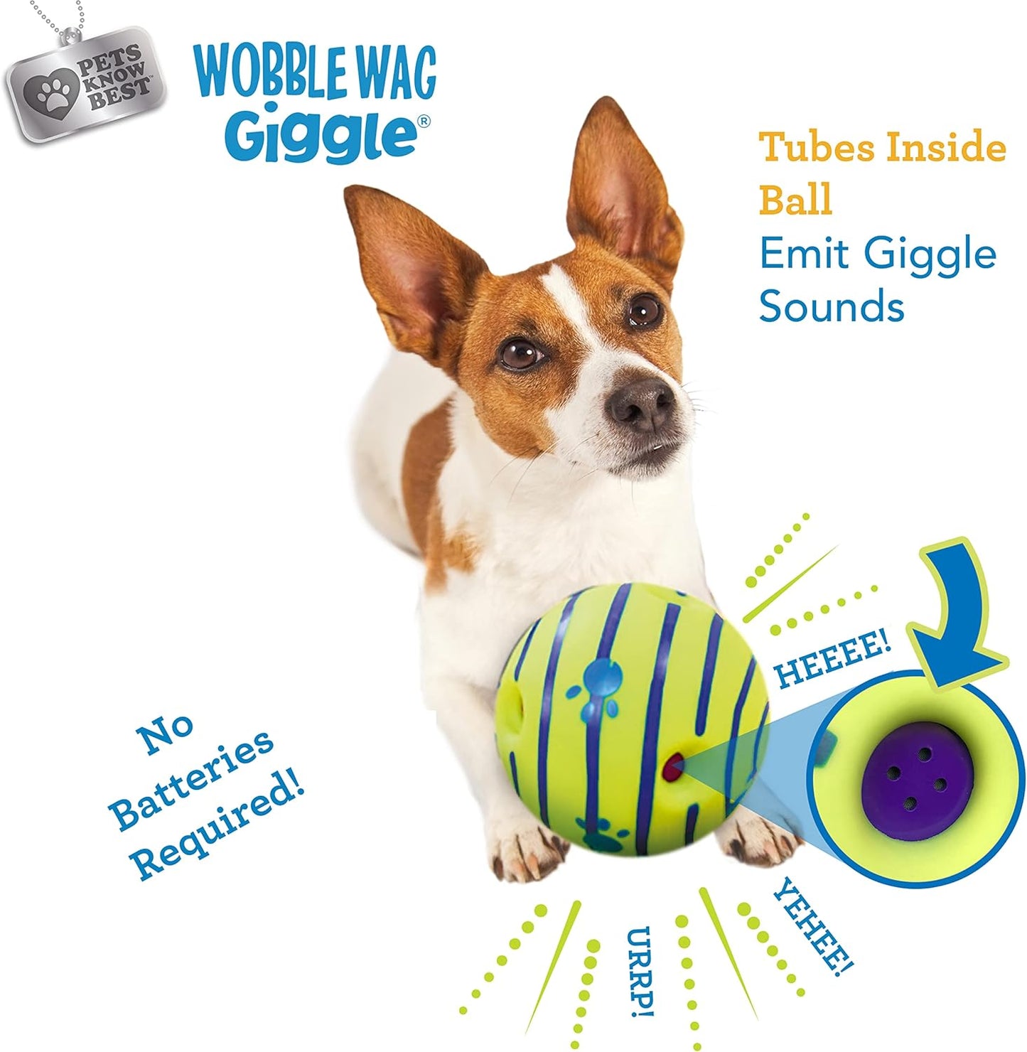 Fun, Play Time, Interactive Dog Toy, Wobble Wag Giggle Ball w/Sounds