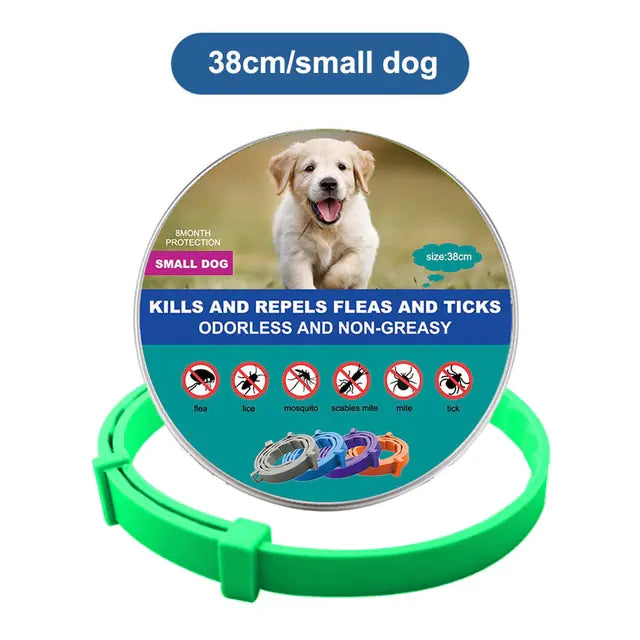 Anti Flea and Tick Adjustable Collar for Dogs and Cats, 8 Month Protection Retractable, Small and Large Sizes